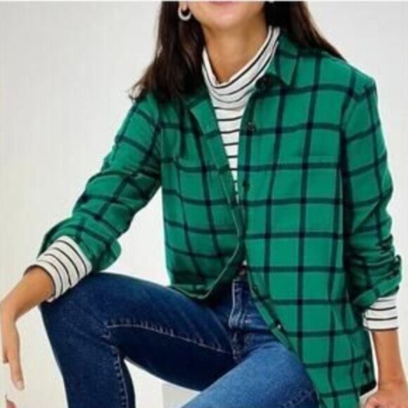 J. Crew Tops - J.Crew Green Plaid Button-Up Shirt